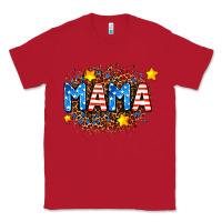 Red usa Mama  leopard background Classic Tee - AdoDesignShop