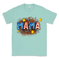 Seafoam usa Mama  leopard background Classic Tee - AdoDesignShop