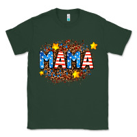 Sports Green usa Mama  leopard background Classic Tee - AdoDesignShop