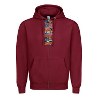 Burgundy usa flag and western patterns  penwraps Zipper Hoodie - Artiststas