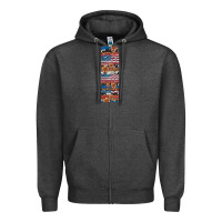 Charcoal Heather usa flag and western patterns  penwraps Zipper Hoodie - Artiststas