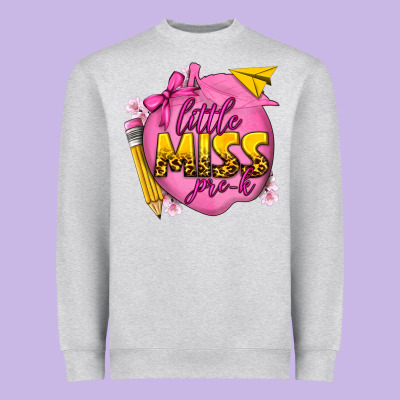 Little Miss Pre K Heavyweight Sweatshirt Designed By Texasbilliewilder