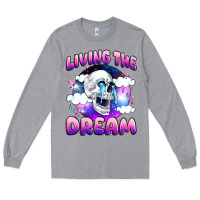 Heather Grey living the dream Long Sleeve Tee - JahusDesignShop