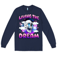 Navy living the dream Long Sleeve Tee - JahusDesignShop