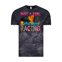 Cloud Black just a girl who loves racing Vintage Tee - Zillion Design Studio