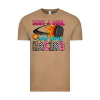 Vintage Coffee just a girl who loves racing Vintage Tee - Zillion Design Studio