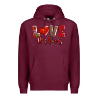 Burgundy love vibes Premium Hoodie - AdoDesignShop