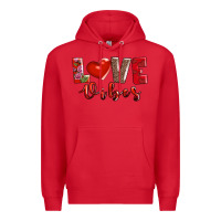 Red love vibes Premium Hoodie - AdoDesignShop
