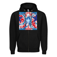 Black patriotic tie dye stars Zipper Hoodie - BundleAndBundleShop