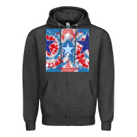Charcoal Heather patriotic tie dye stars Zipper Hoodie - BundleAndBundleShop