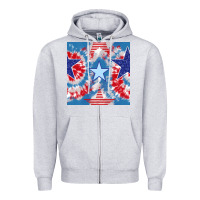 Heather Grey patriotic tie dye stars Zipper Hoodie - BundleAndBundleShop