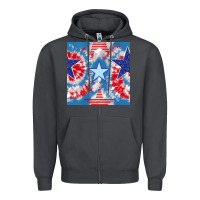 Smoke patriotic tie dye stars Zipper Hoodie - BundleAndBundleShop