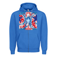 True Royal patriotic tie dye stars Zipper Hoodie - BundleAndBundleShop