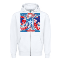 White patriotic tie dye stars Zipper Hoodie - BundleAndBundleShop