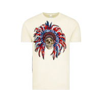 Vintage Arctic american flag indian headdress with skull Vintage Tee - RanaPortraitStore