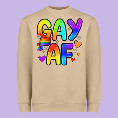 Gay Af Heavyweight Sweatshirt Designed By Zillion Design Studio