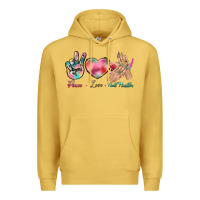 Antique Gold Peace Love Nail Hustler Premium Hoodie - BundleAndBundleShop