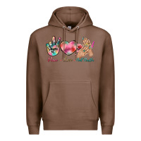 Chestnut Peace Love Nail Hustler Premium Hoodie - BundleAndBundleShop