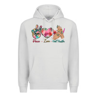Dove Grey Peace Love Nail Hustler Premium Hoodie - BundleAndBundleShop