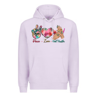 Lilac Peace Love Nail Hustler Premium Hoodie - BundleAndBundleShop