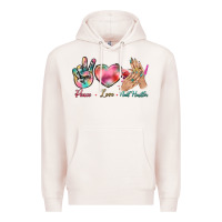 Pale Pink Peace Love Nail Hustler Premium Hoodie - BundleAndBundleShop