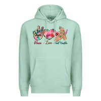 Seafoam Peace Love Nail Hustler Premium Hoodie - BundleAndBundleShop