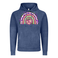 Vintage Denim Easter Floral Spring Rainbow Vintage Hoodie - RanaPortraitStore