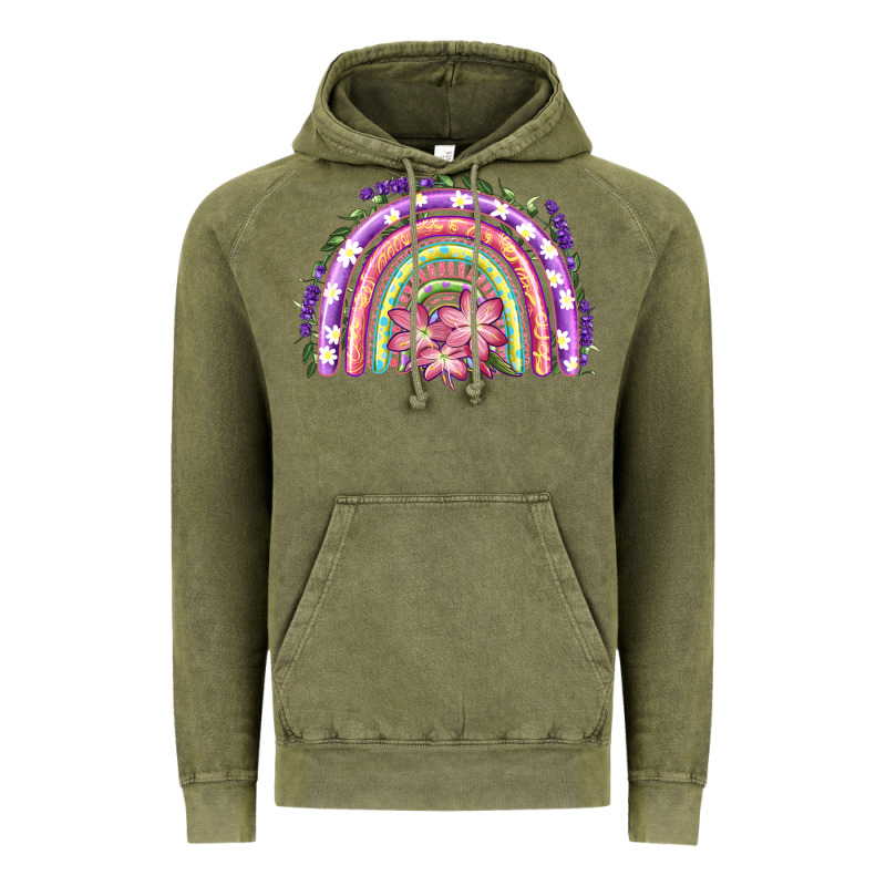 Easter Floral Spring Rainbow Vintage Hoodie by RanaPortraitStore | Teevron