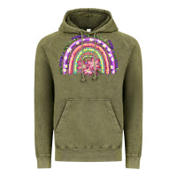Vintage Olive Easter Floral Spring Rainbow Vintage Hoodie - RanaPortraitStore