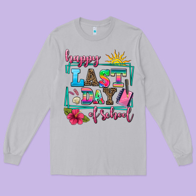 Happy Last Day Of School Long Sleeve Tee Designed By Adodesignshop