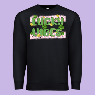 Lucky Vibes Premium Sweatshirt Designed By Maliassmallbusiness
