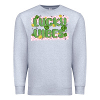 Heather Grey lucky vibes Premium Sweatshirt - MaliasSmallBusiness