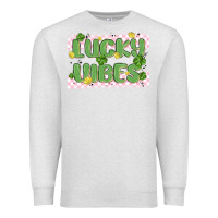 Oatmeal Heather lucky vibes Premium Sweatshirt - MaliasSmallBusiness