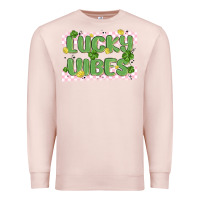 Pale Pink lucky vibes Premium Sweatshirt - MaliasSmallBusiness