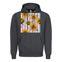 Smoke patriotic sunflowers stripes and stars seamless patrern Zipper Hoodie - BundleAndBundleShop