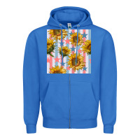 True Royal patriotic sunflowers stripes and stars seamless patrern Zipper Hoodie - BundleAndBundleShop