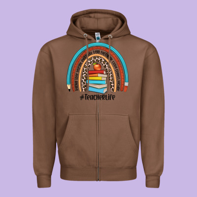 #teacherlife Zipper Hoodie Designed By Jahusdesignshop