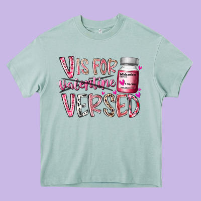 V Is For Valentine Versed Heavy Core Tee Designed By Racoondesign