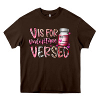 Chocolate Brown v is for valentine versed Heavy Core Tee - RacoonDesign