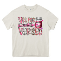 Cream v is for valentine versed Heavy Core Tee - RacoonDesign
