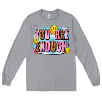 Heather Grey you are enough Long Sleeve Tee - JahusDesignShop