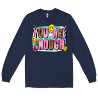 Navy you are enough Long Sleeve Tee - JahusDesignShop