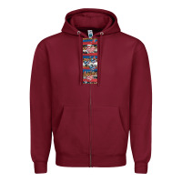 Burgundy usa flag and western patterns  penwraps 1 Zipper Hoodie - Artiststas