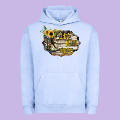 Life Is Better In Boots Urban Hoodie Designed By Bettercallsaul