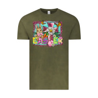 Vintage Olive easter cross background Vintage Tee - BarkalooDesign