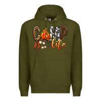 Army Green Camp Life Premium Hoodie - BundleAndBundleShop