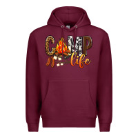 Burgundy Camp Life Premium Hoodie - BundleAndBundleShop