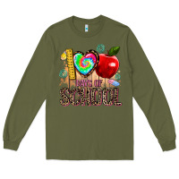 Army Green 100 days of school Long Sleeve Tee - AdoDesignShop