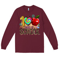 Burgundy 100 days of school Long Sleeve Tee - AdoDesignShop