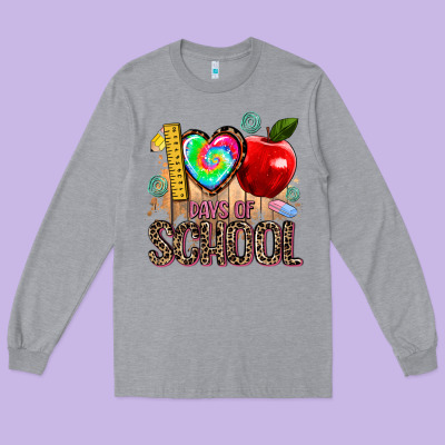 100 Days Of School Long Sleeve Tee Designed By Adodesignshop